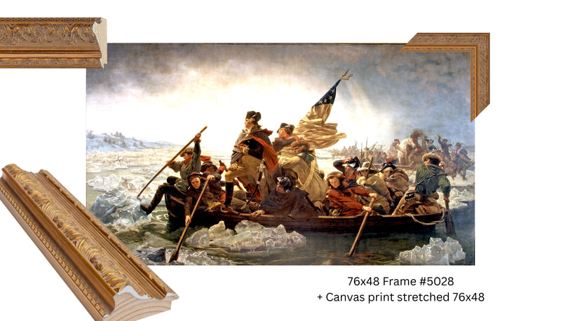 George Washington crossing the Delaware Canvas 76x48 Frame #5028