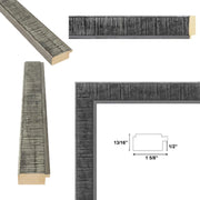 36x36 Frame Rustic Wood Black Silver Picture Frame