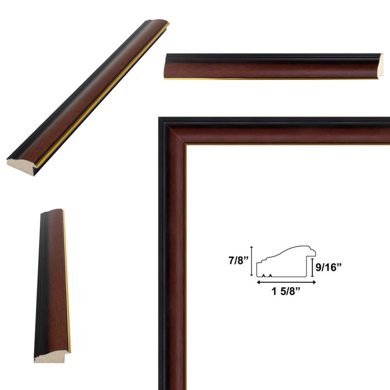 Diploma Mahogany With Gold Line Picture Frame 