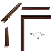 17x25 Frame Diploma Mahogany With Gold Line Picture Frame