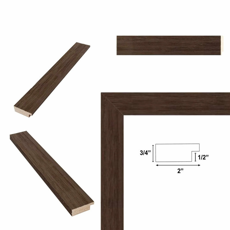 10x15 Frame Rust Brown Grain Barnwood Picture Frame
