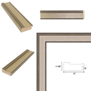 32x24 Frame  Contemporary Wide Silver Leaf Flat Panel Picture Frame