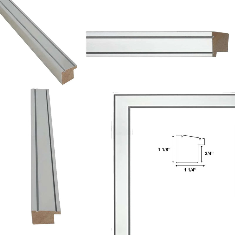 14x17 Frame Modern Silver Metal Brushed Picture Frame