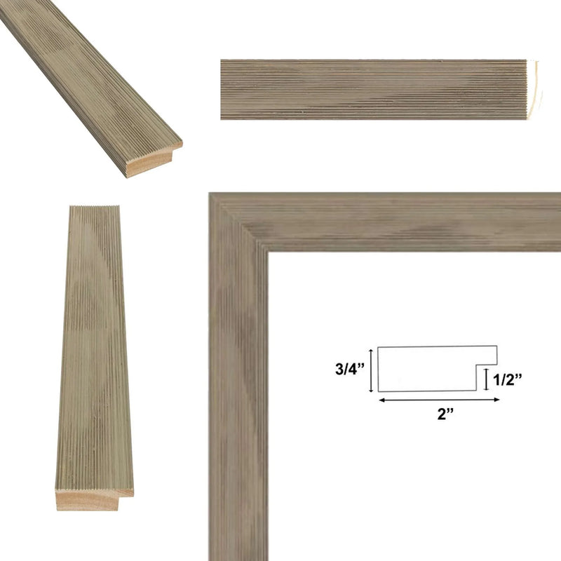 24x24 Frame Grey White Wash Grain Barnwood Picture Frame