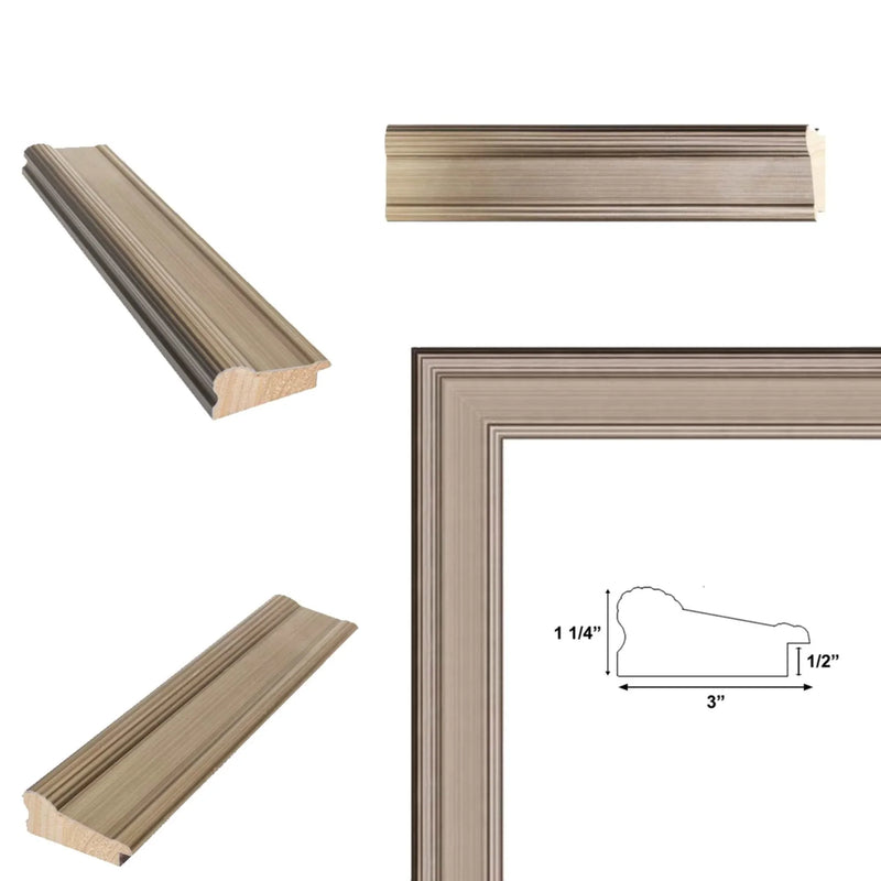 13x19 Frame Wide Antique Silver Gold Wash Picture Frame