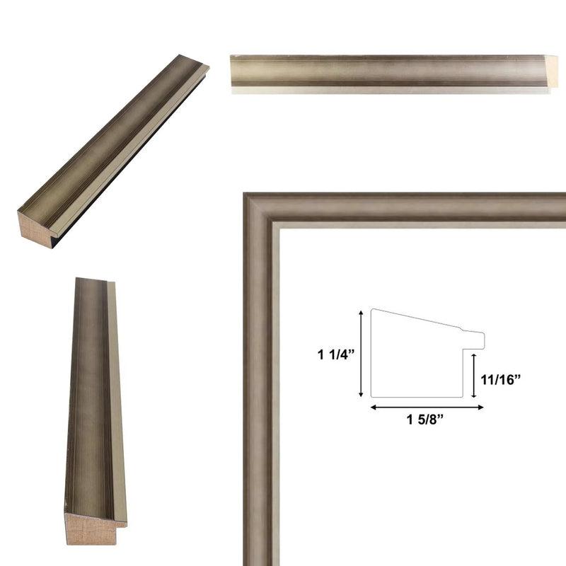 26x26 Frame Industrial Silver Metal Slope Picture Frame