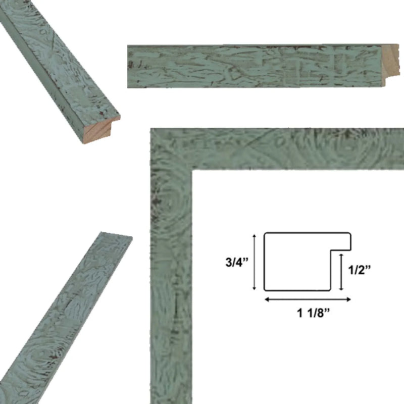 Slim Teal Seaspray Chabi Chic Farmhouse Barnwood Rustic Picture Frame 