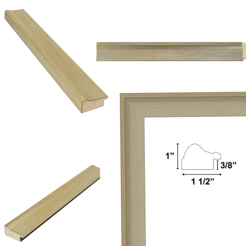 40x60 Frame Gold Brushed Modern  Contemporary  Scoop Picture Frame