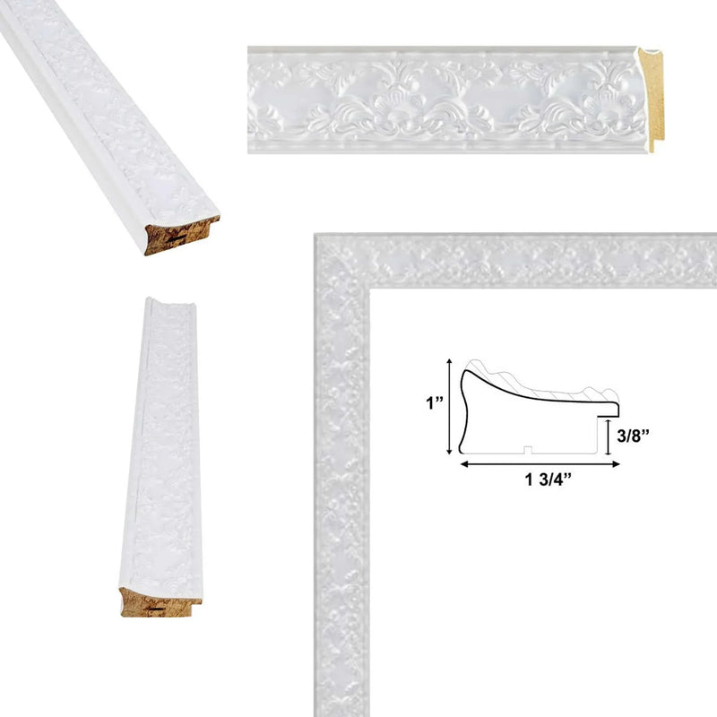 22x30 Frame Glossy Ornate Wedding White Picture Frame