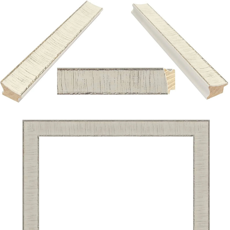 13x13 Frame White Birch Wood Scoop Picture Frame