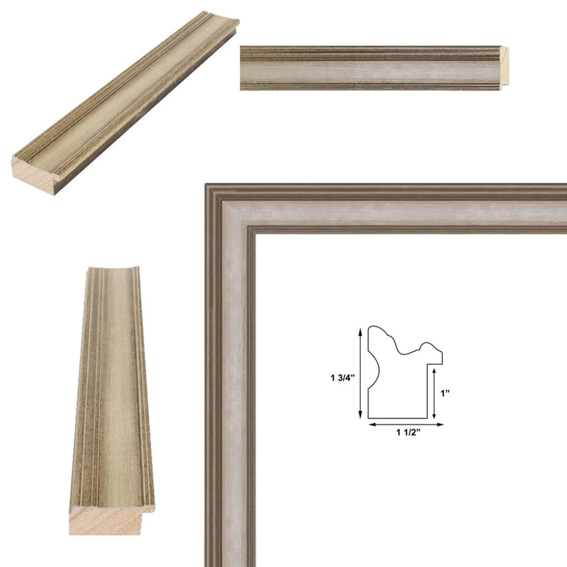 10x12 Frame Vintage Antique Silver Flat Panel Picture Frame