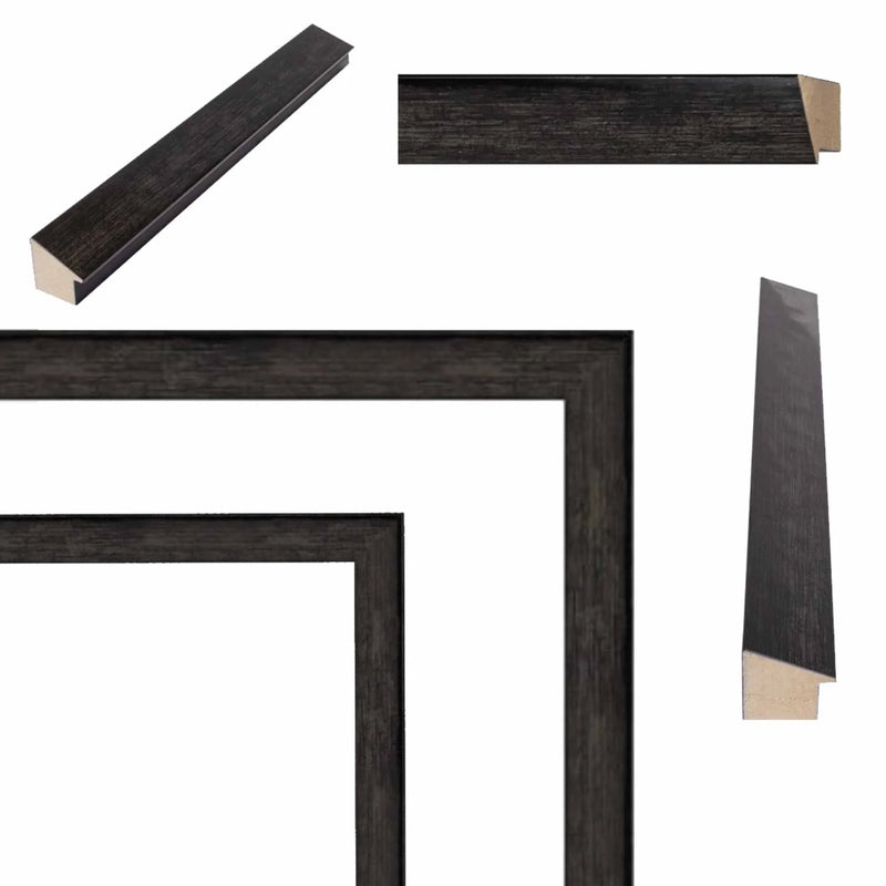 Gunmetal Slope Glossy Black Picture Frame 