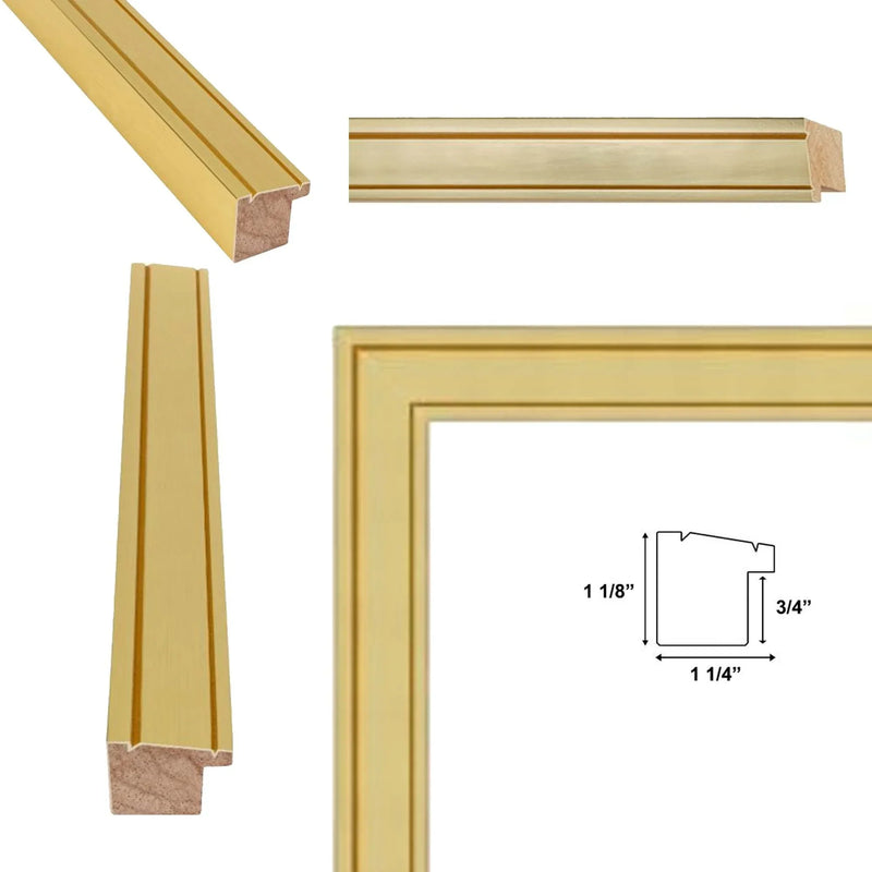 27x41 Frame Modern Bright Gold Metal Picture Frame