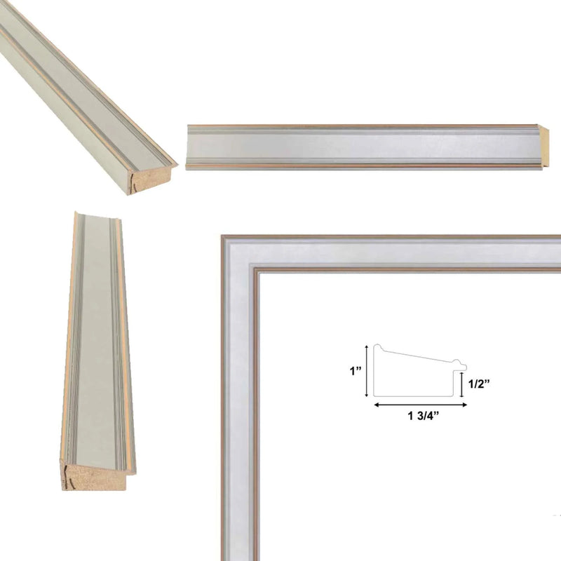 26x26 Frame Modern Contemporary Silver Flat Picture Frame