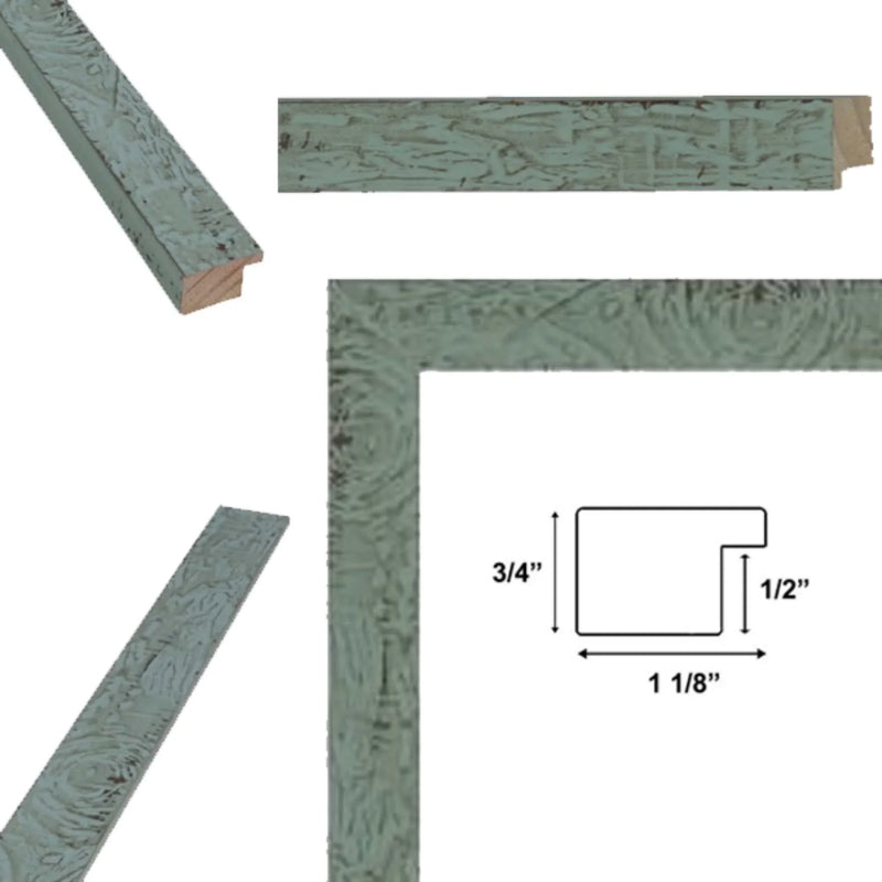 27x41 Frame Slim Teal Seaspray Chabi Chic Farmhouse Rustic Picture Frame