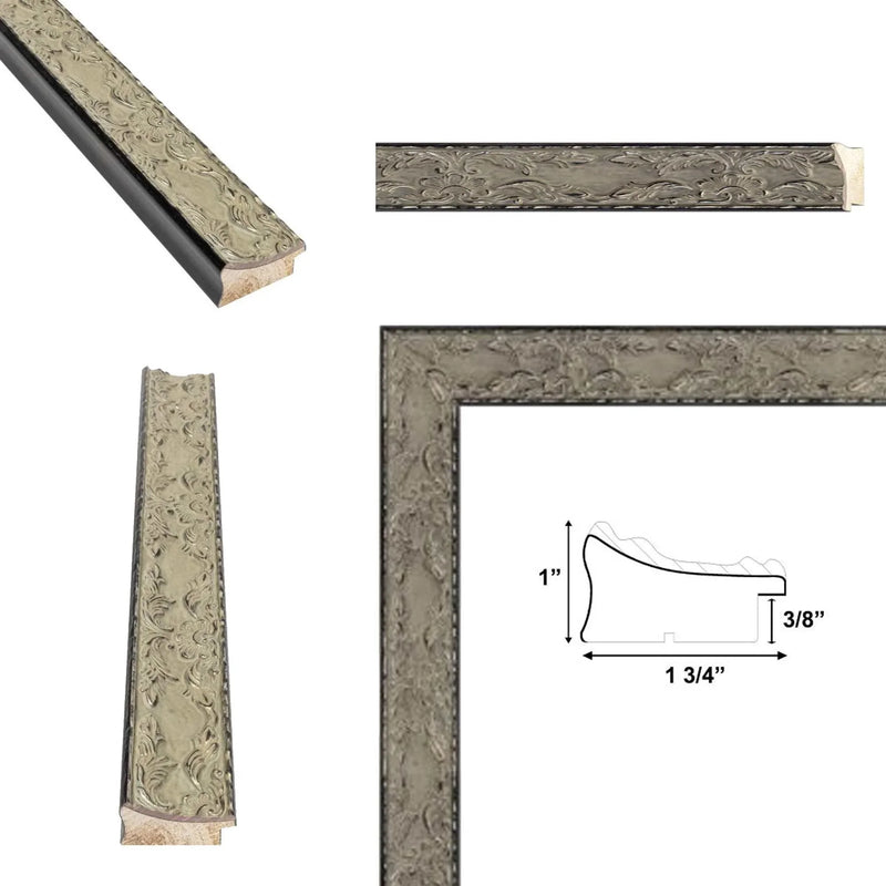 27x41 Frame Vintage Antique Alabaster White Wash Picture Frame