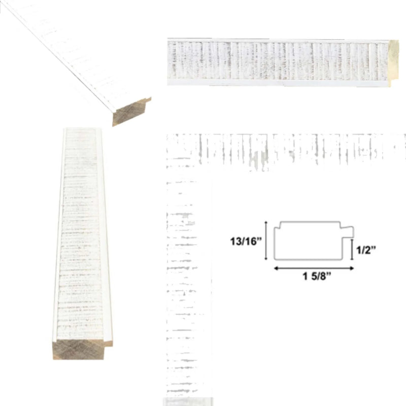 27x40 Frame Rustic Wood White Wash Picture Frame