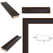 Wide Gold Black Flat Panel Picture Frame 