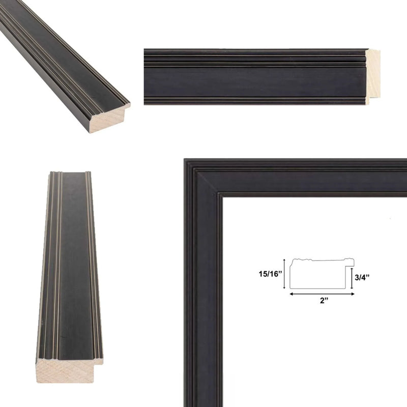 11x14 Frame Black Hammered Flat Picture Frame