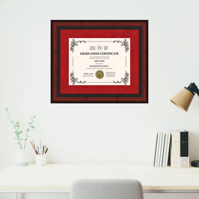 DesignOvation 8.5x11 Mahogany Document Frame – Picture Frame For Certificates