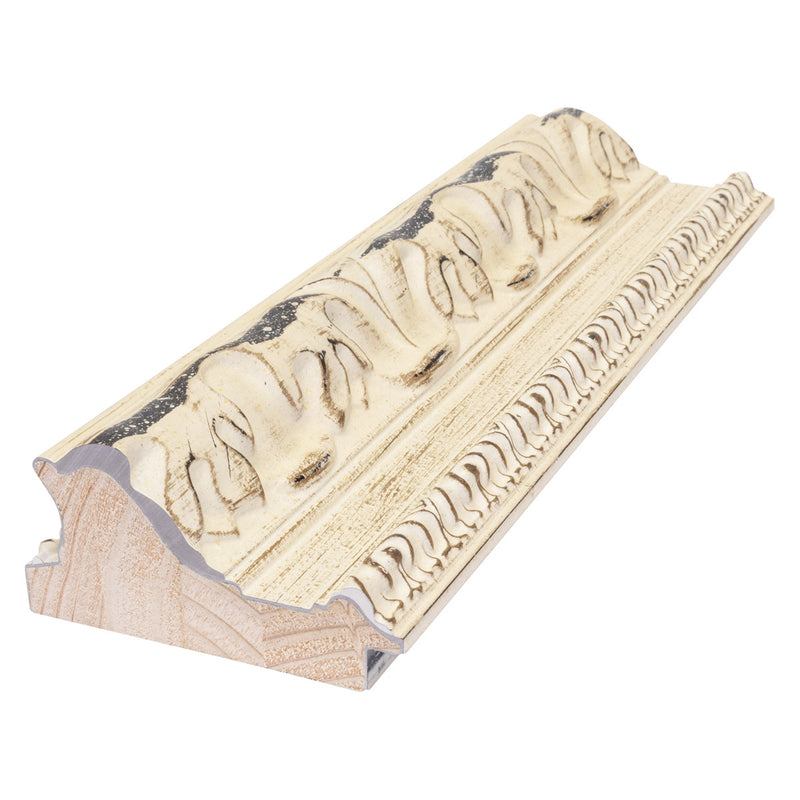 Distressed Aged White Wash Wood Picture Frame - 4 Inch Wide - Wide Cloud Dancer Frame