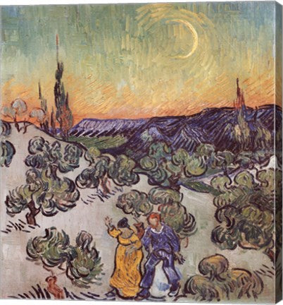 The Promenade, Evening by Vincent Van Gogh