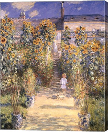 The Artist's Garden at Vetheuil with Boy, c.1880 by Claude Monet