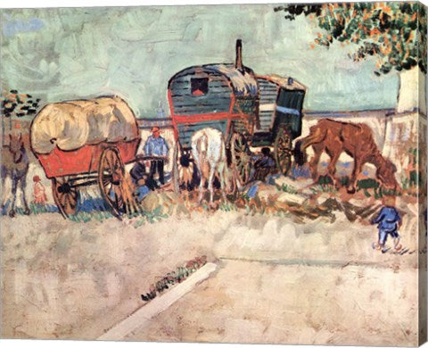 Encampment of Gypsies with Caravans, near Arles, c.1888 by Vincent Van Gogh