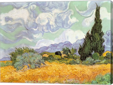 Wheatfield with Cypresses, 1889 by Vincent Van Gogh