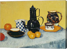 Still Life with Blue Enamel Coffeepot, Earthenware and Fruit by Vincent Van Gogh