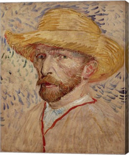 Self Portrait with Straw Hat, 1887 by Vincent Van Gogh