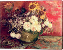 Sunflowers, Roses and other Flowers in a Bowl, 1886 by Vincent Van Gogh