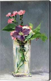 Pinks and Clematis in a Crystal Vase, c.1882 by Edouard Manet
