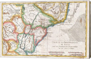 1780 Raynal and Bonne Map of Southern Brazil, Northern Argentina, Uruguay and Paraguay