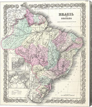 1855 Colton Map of Brazil And Guyana