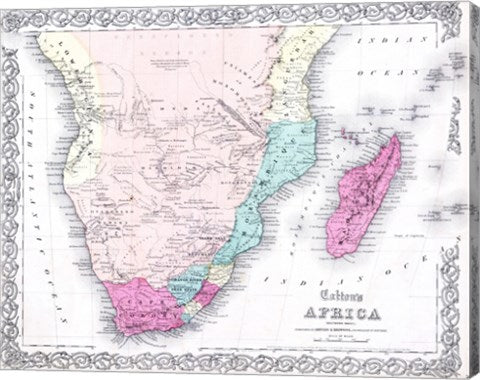 1855 Colton Map of Southern Africa