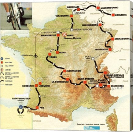 Tour de France 1992 map