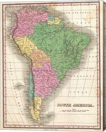 1827 Finley Map of South America