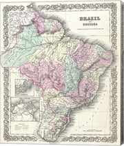 1855 Colton Map of Brazil 1855