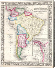 1864 Mitchell Map of South America
