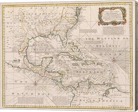 1720 Map of the West Indies