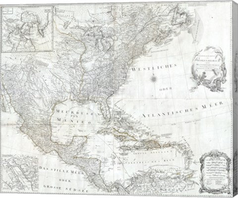 1788 Schraembl - Pownall Map of North America the West Indies