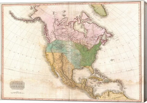 1818 Pinkerton Map of North America