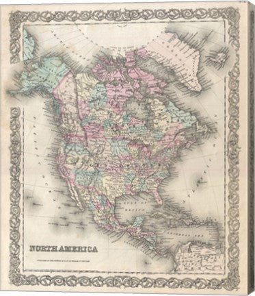 1855 Colton Map of North America