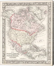 1864 Mitchell Map of North America