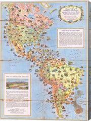 1930 Pictorial Map of North America and South America