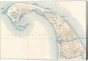 1908 U.S. Geological Survey Map of Provincetown, Cape Cod, Massachusetts1908