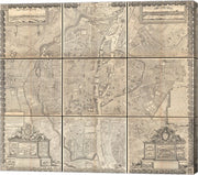 1652 Gomboust 9 Panel Map of Paris, France