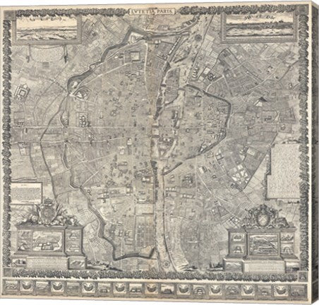 1652 Gomboust Map of Paris, France