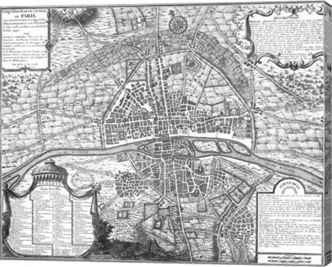 Plan de Paris - black and white map